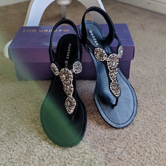 Madden Girl Shoes - NWOT Madden girl black jeweled sandal with box